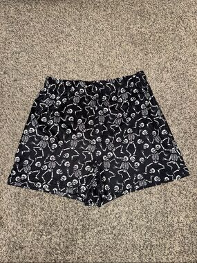 Dancing Skeleton Pajama Shorts Black Medium